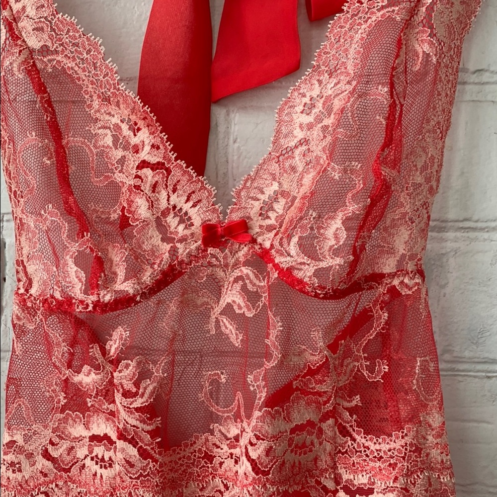 Victoria's Secret Red Lace Bodysuit - Picture 2 of 7